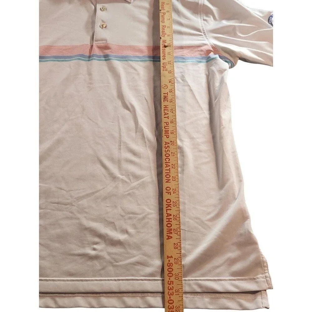 Peter Millar‎ Summer Comfort Polo Men Sz L Striped Buffalo Cup Health Hackers PT